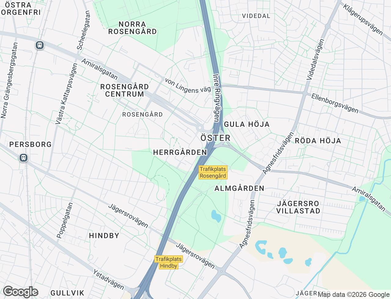 Karta över Ramels väg 81 i 69 Malmö
