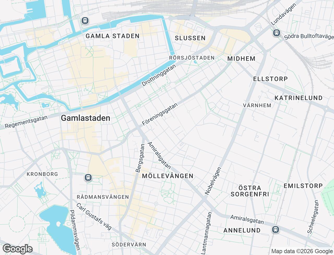 Karta över Henrik Smithsgatan 14 i 56 Malmö