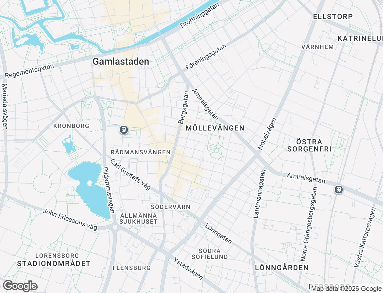Karta över Möllevångstorget 42 i 20 Malmö