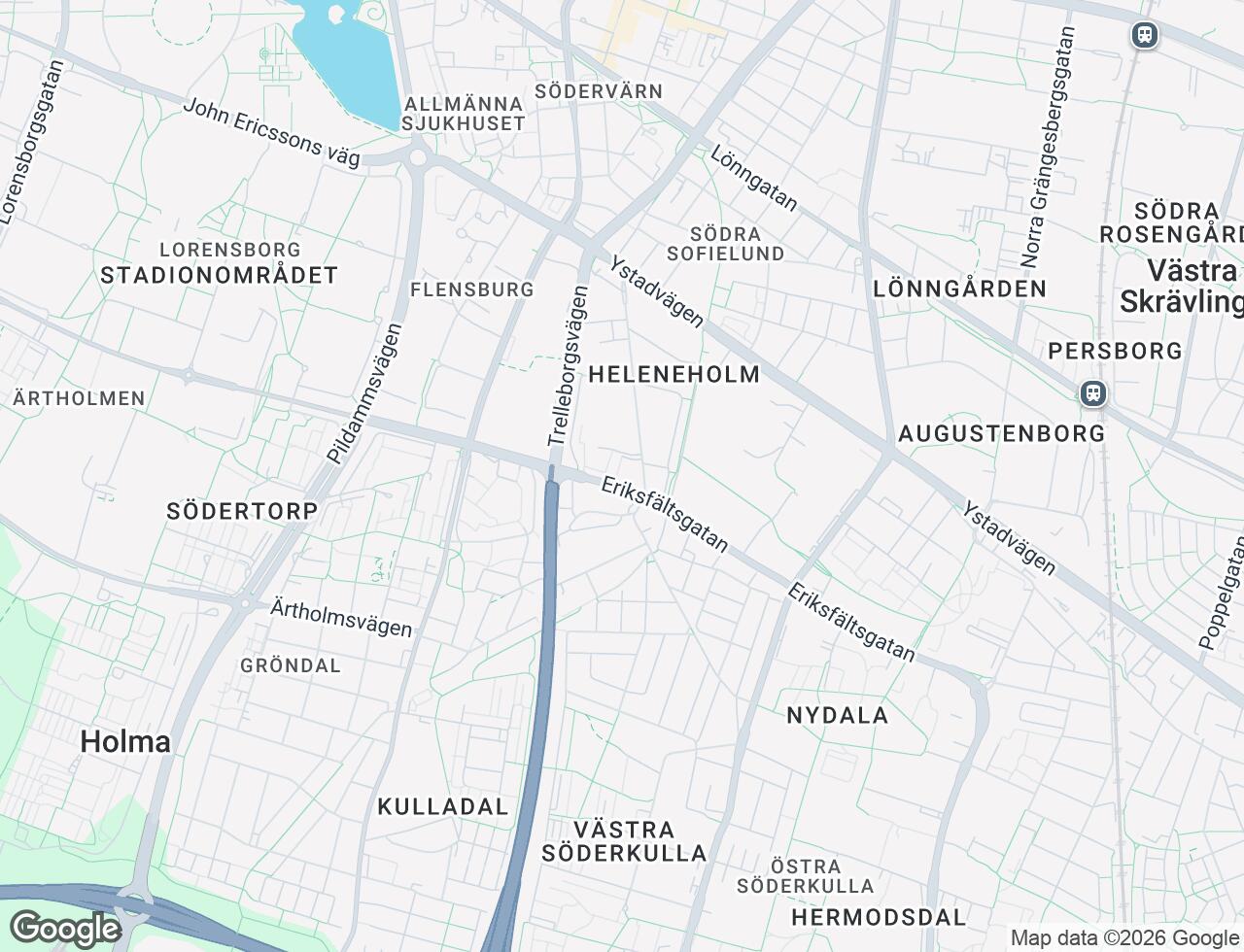 Karta över Eriksfältsgatan 16A i 32 Malmö