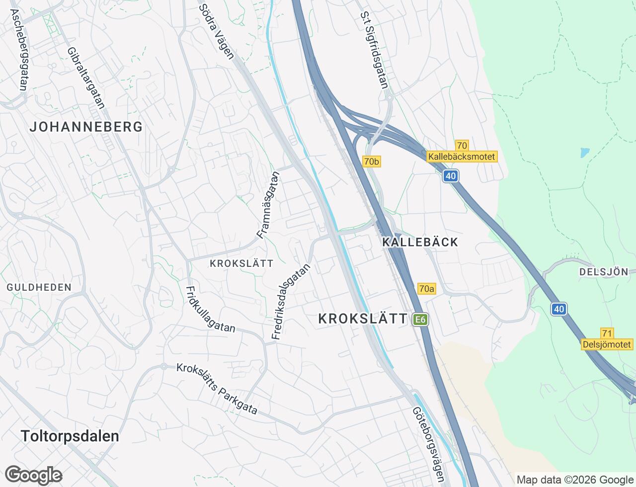 Karta över Fredriksdalsgatan 4B i 85 Göteborg
