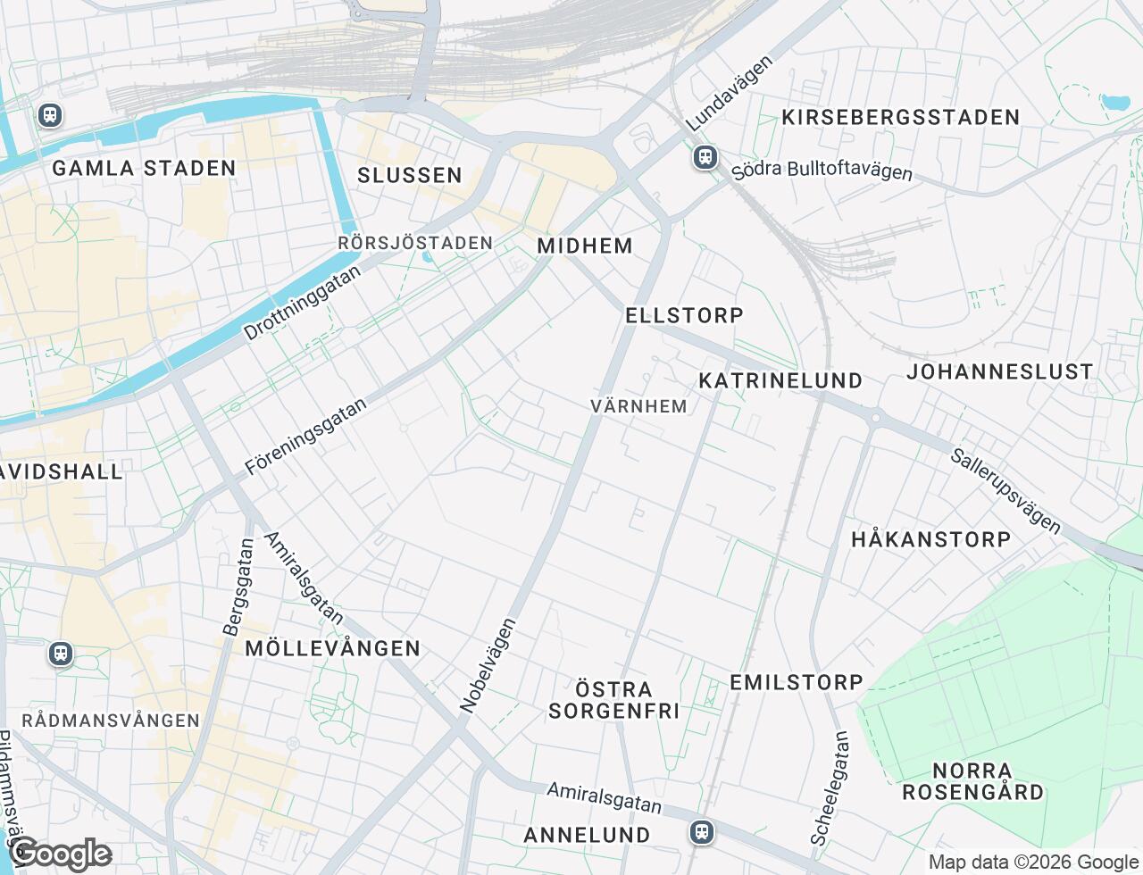 Karta över Spårvägen 4A i 52 Malmö