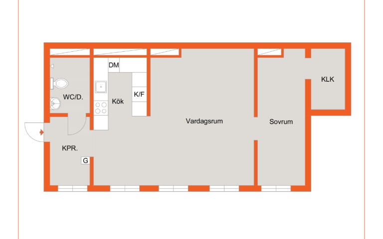 Lägenhet 2 rok på Åsbogatan 3, Borås
