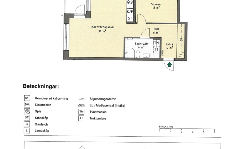 Lägenhet 2 rok på Nedre Kaptensgatan 8