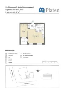 Lägenhet 2 rok på Nedre Rådmansgatan 8