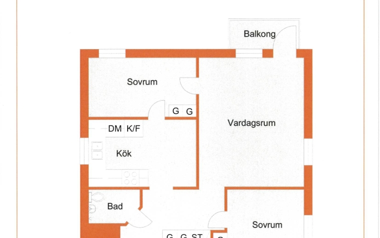 Lägenhet 3 rok på Alvestagatan 24