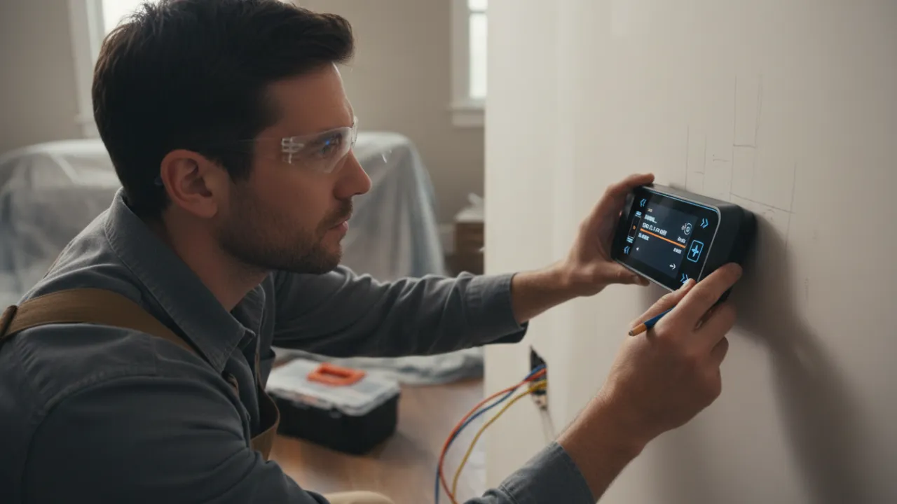 Användning av multidetektor för att hitta reglar och elledningar.