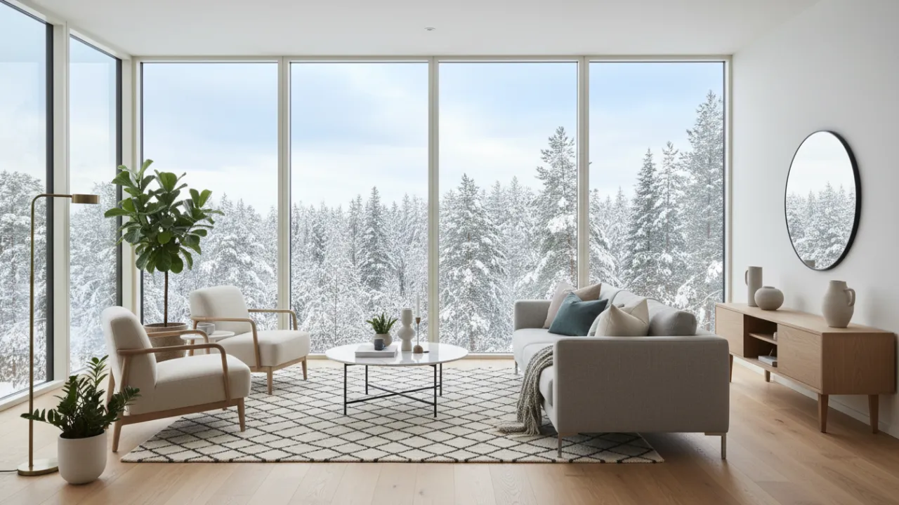 En ljus och modern skandinavisk lägenhet som representerar ett tryggt hem