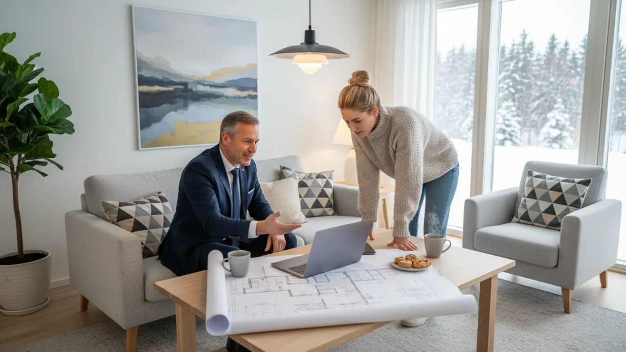 Flyttkartonger staplade i en ljus hall inför återflytt efter renovering