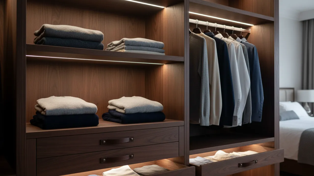 Integrerad LED-belysning lyfter finishen på din DIY-garderob