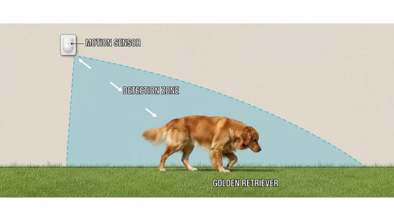 Korrekt placering av rörelsesensor för att undvika falsklarm från husdjur