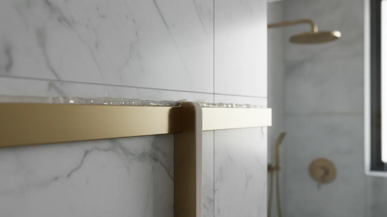 Limning av duschväggsprofil – ett säkert sätt att bevara tätskiktet.