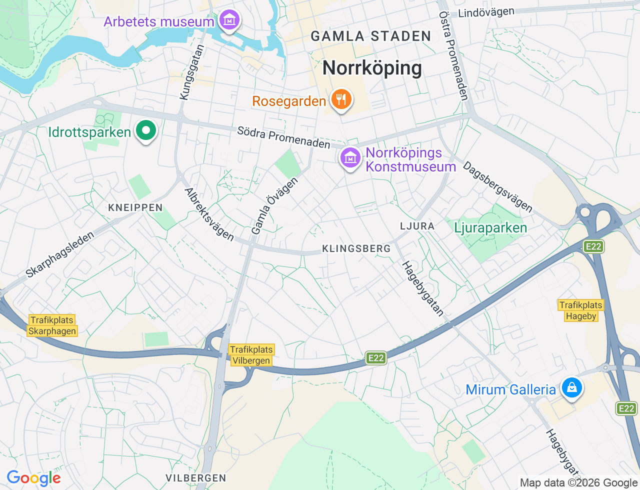 Karta över Albrektsvägen 104 i 55 Norrköping