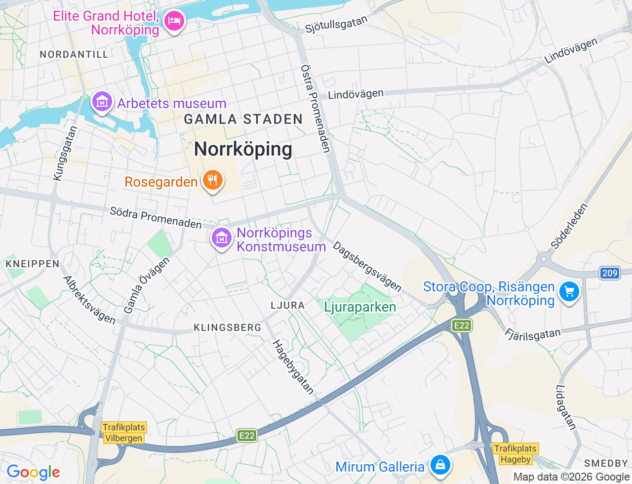 Karta över Albrektsvägen 16B i 50 Norrköping