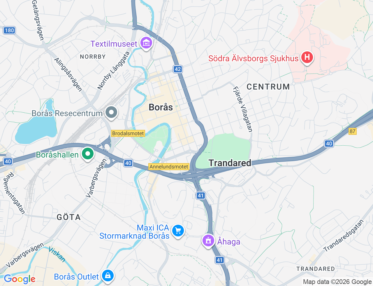 Karta över Allégatan 66 i 37 Borås