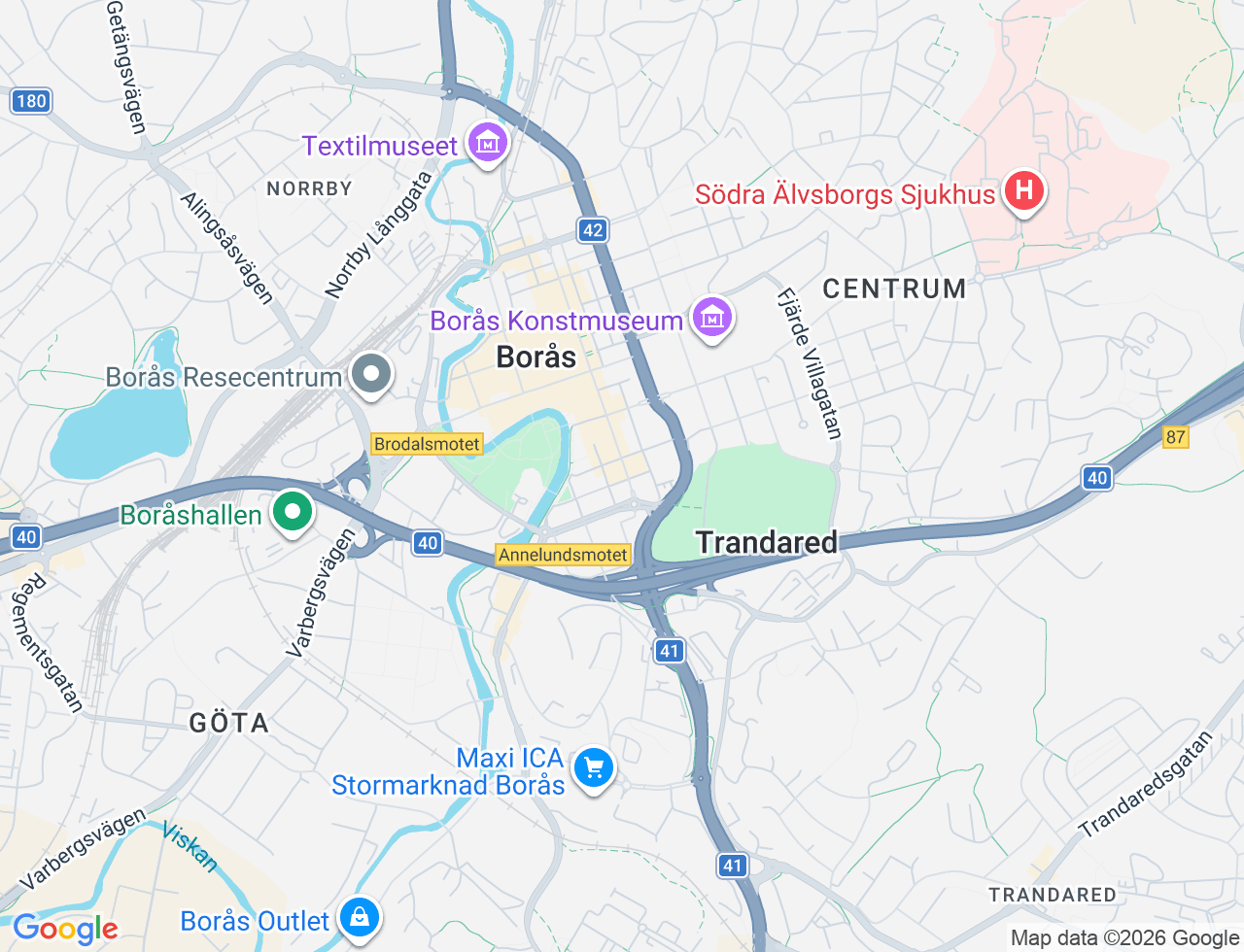Karta över Allégatan 66 i 37 Borås