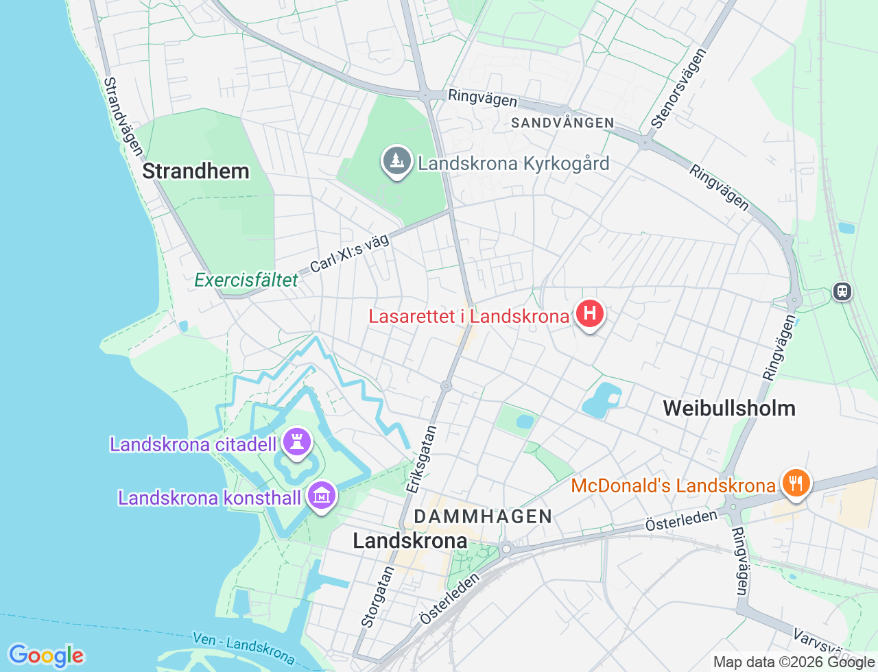 Karta över Almstigen 6B i 40 Landskrona