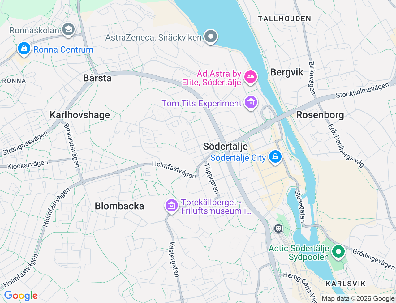 Karta över Amerikagatan 44 i 34 Södertälje