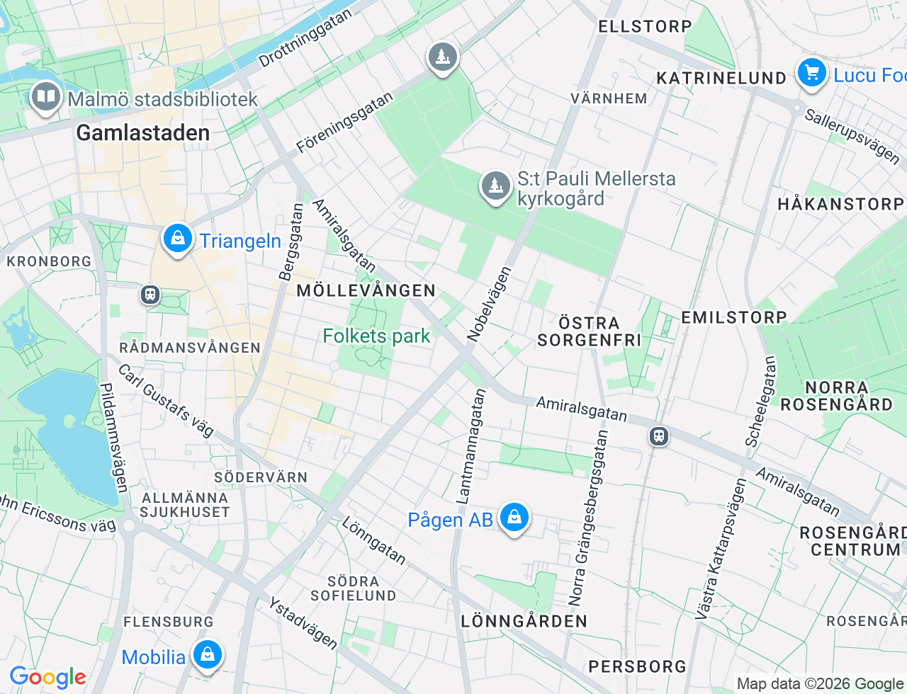 Karta över Amiralsgatan 51 i 37 Malmö