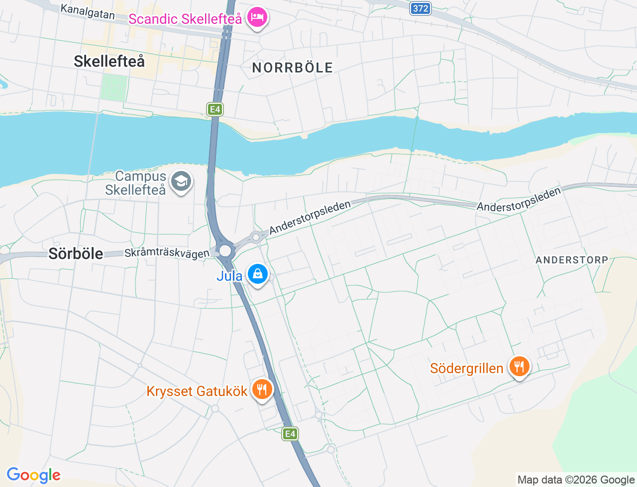 Karta över Anderstorg 10C i 57 Skellefteå