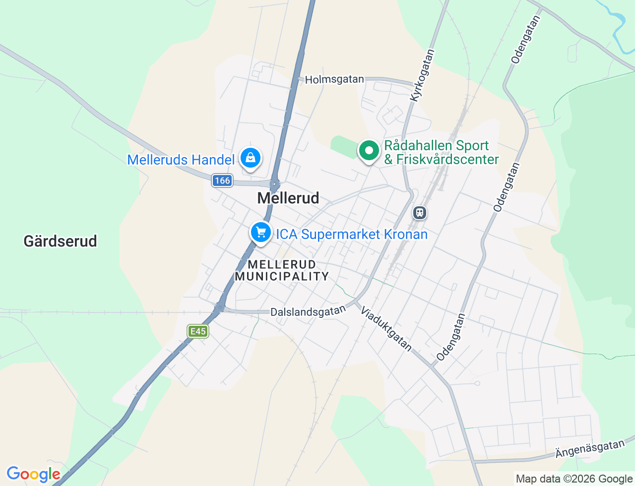 Karta över Backegatan 13 A i 30 Mellerud