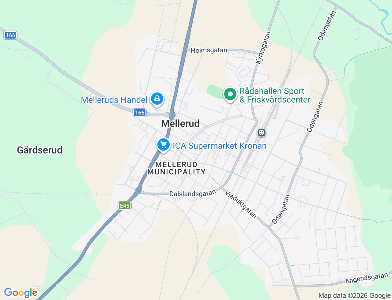 Karta över Backegatan 13B i 30 Mellerud