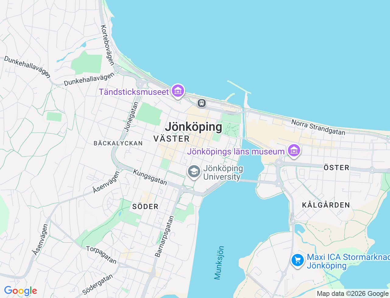 Karta över Barnarpsgatan 36 i 16 Jönköping