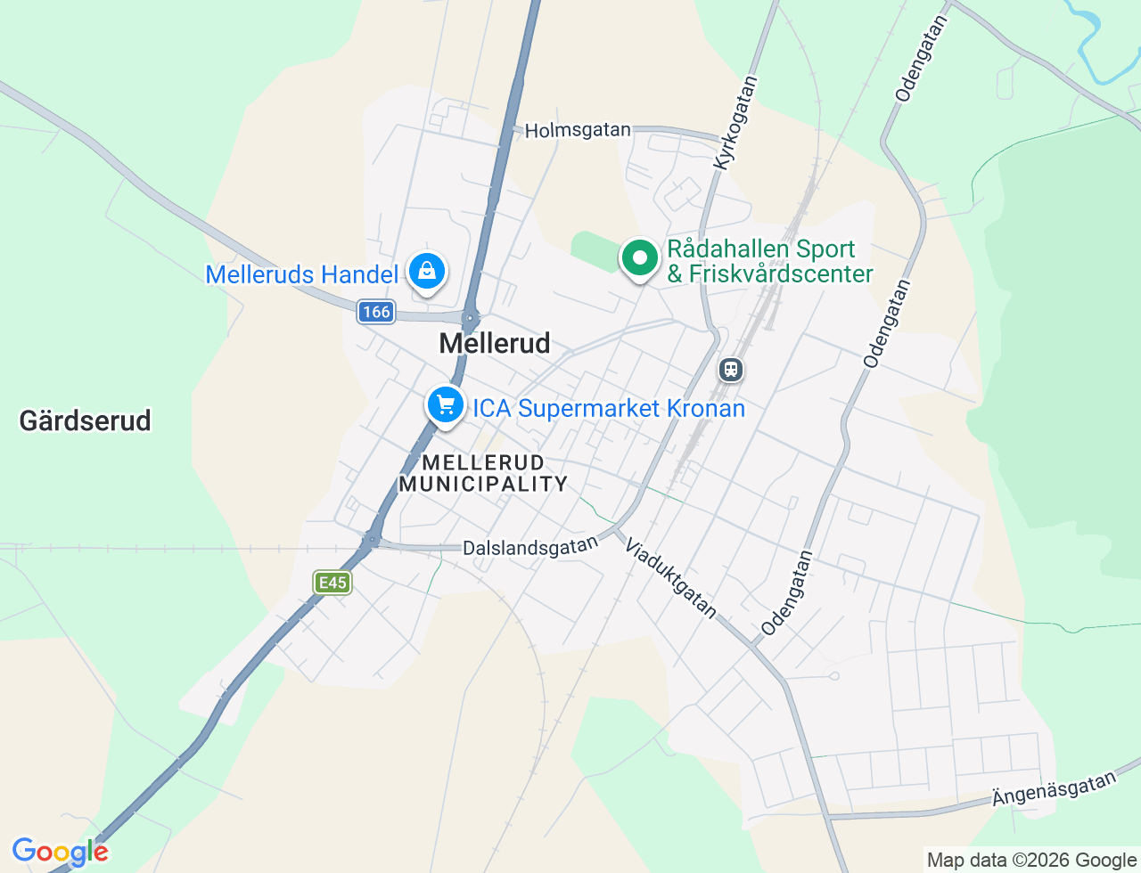 Karta över Bergsgatan 6 i 30 Mellerud