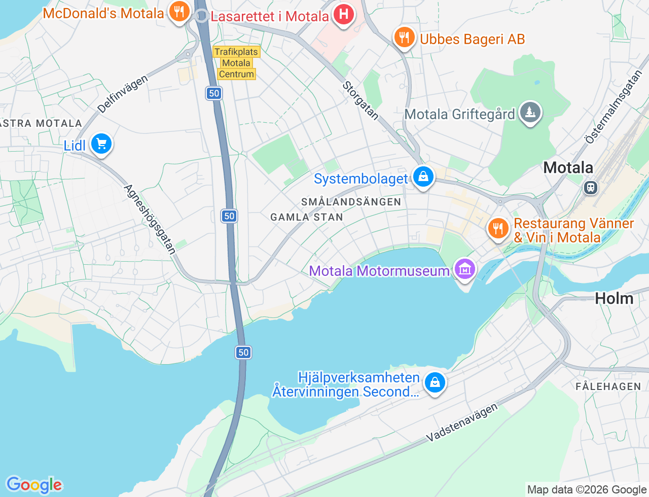 Karta över Bispmotalagatan 33L i 30 Motala