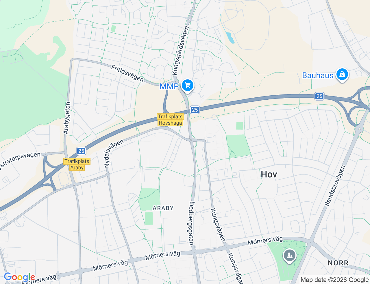 Karta över Bokelundsvägen 1E i 48 Växjö