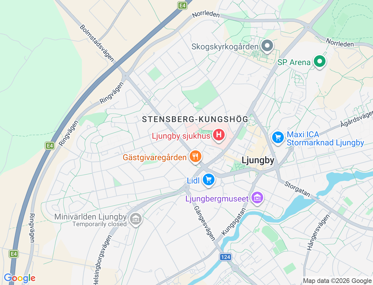 Karta över Bolmstadsvägen 14 i 35 Ljungby