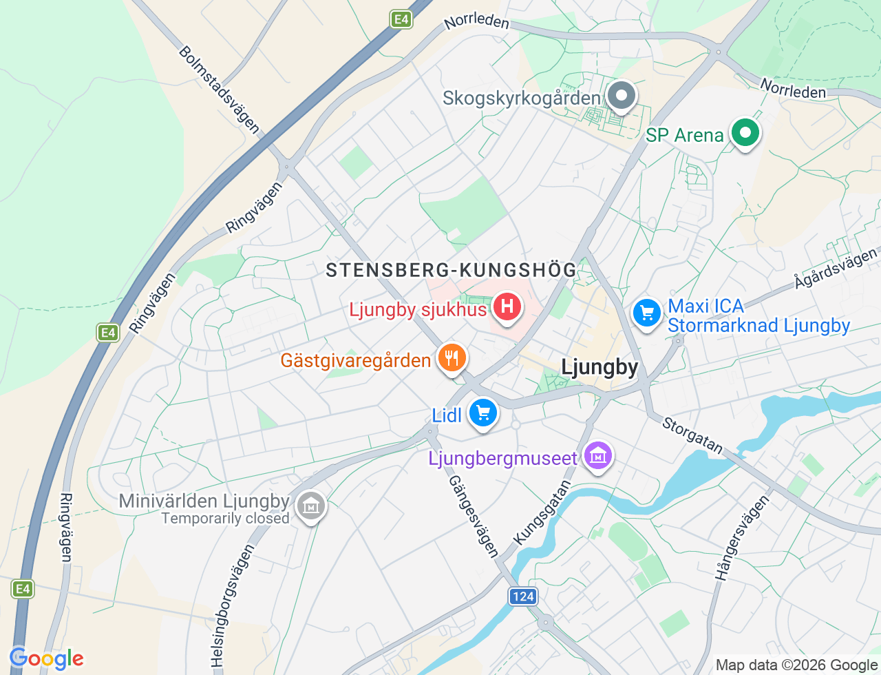 Karta över Bolmstadsvägen 8A i 35 Ljungby