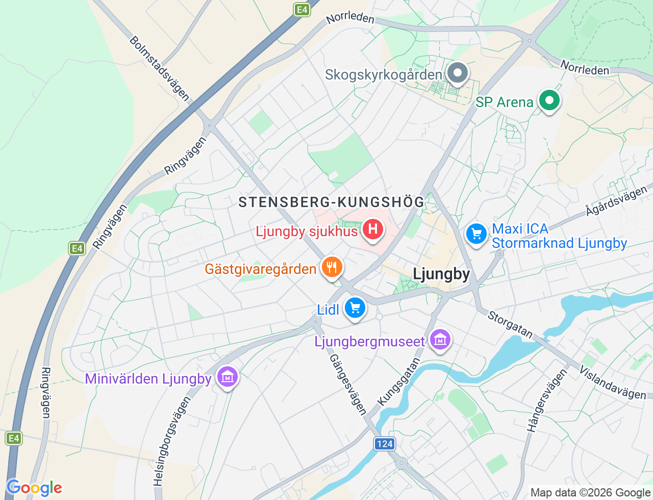 Karta över Bolmstadsvägen 8B i 35 Ljungby