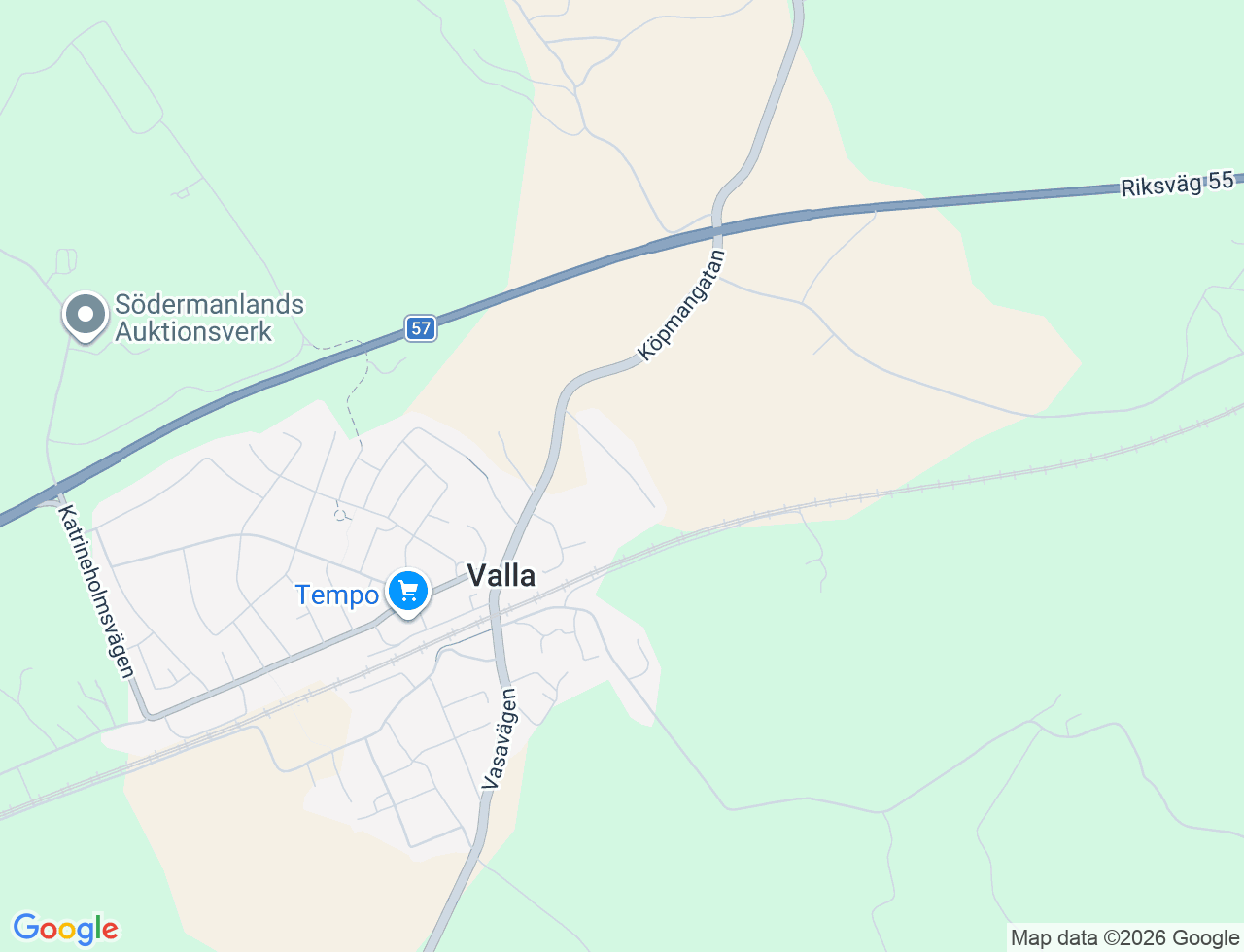 Karta över Bondegatan 12 i 61 Valla