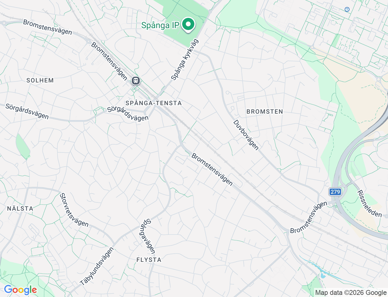 Karta över Bromstensvägen 170 i 58 Spånga