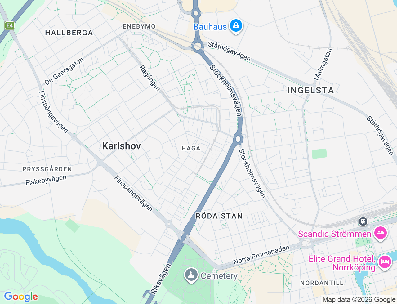 Karta över Brunnegatan 3C i 14 Norrköping