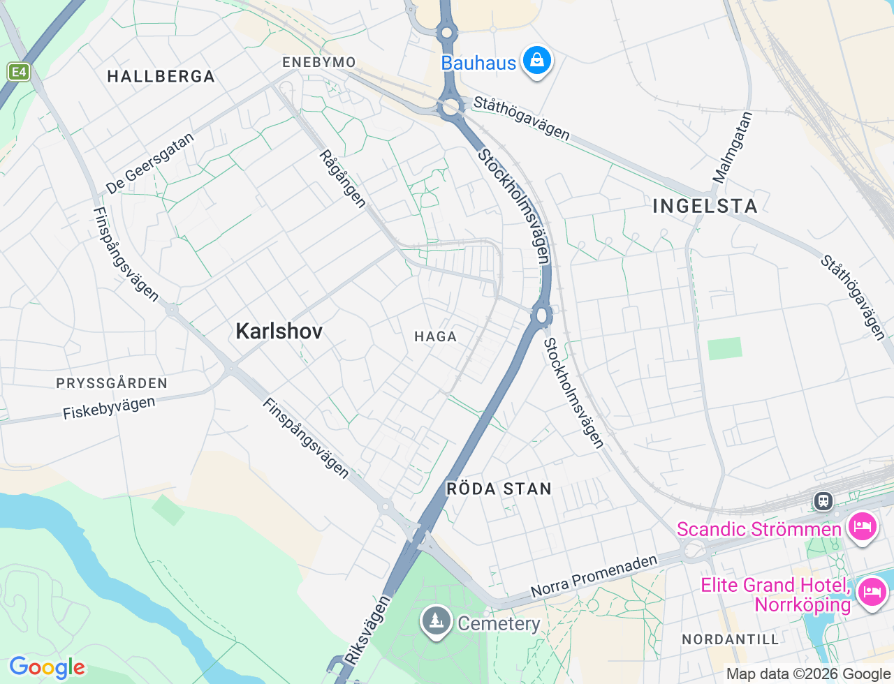 Karta över Brunnegatan 3D i 14 Norrköping