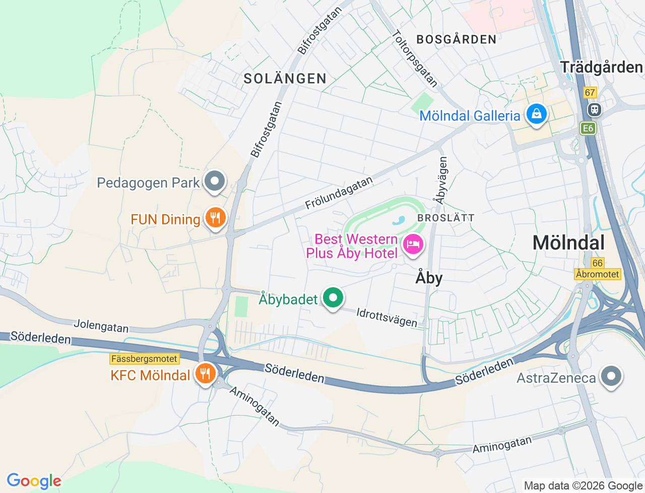 Karta över Åby Allé 17 i 45 Mölndal