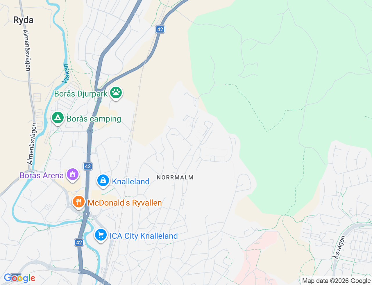 Karta över Döbelnsgatan 105 i 38 Borås
