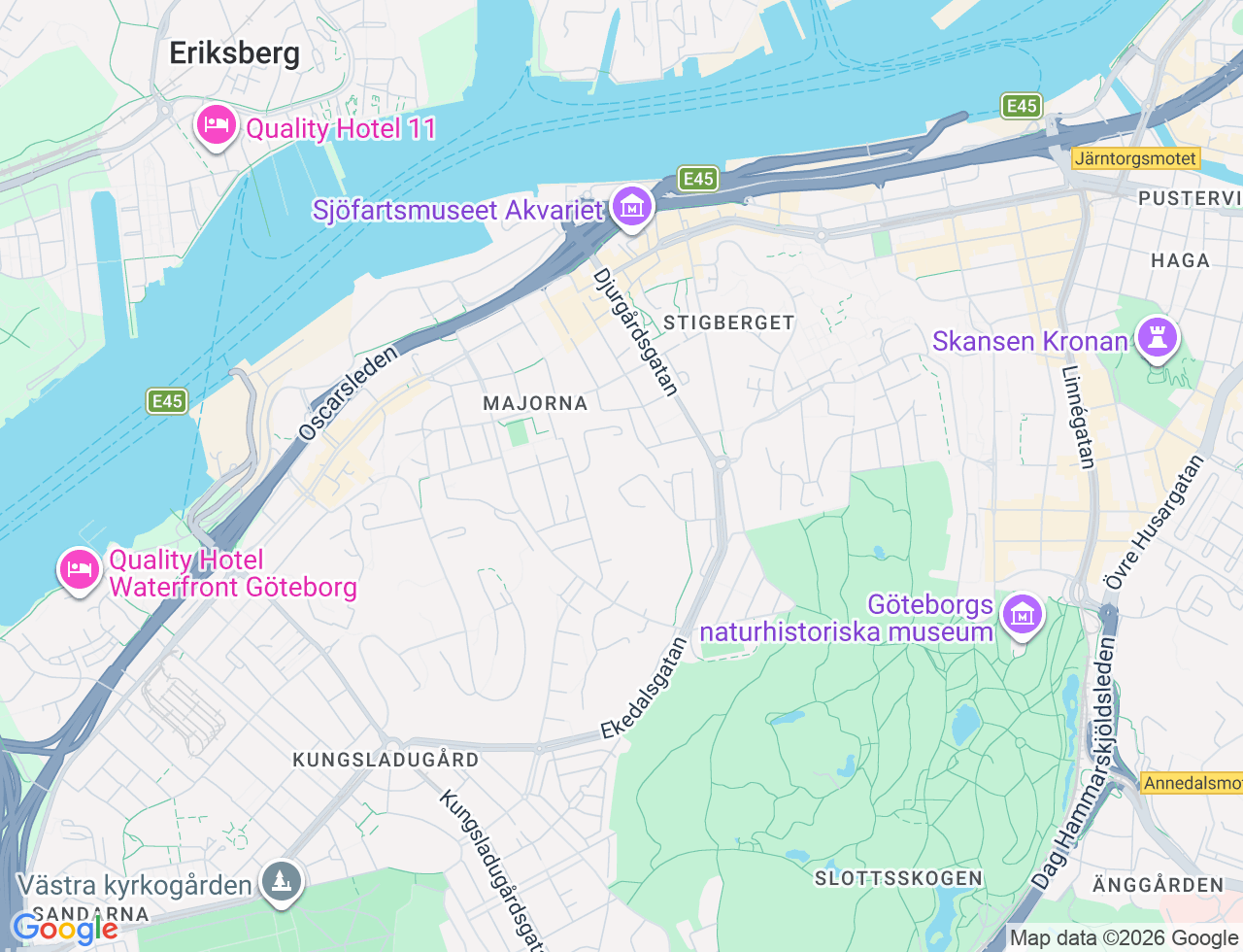 Karta över Dahlströmsgatan 52 i 65 Göteborg