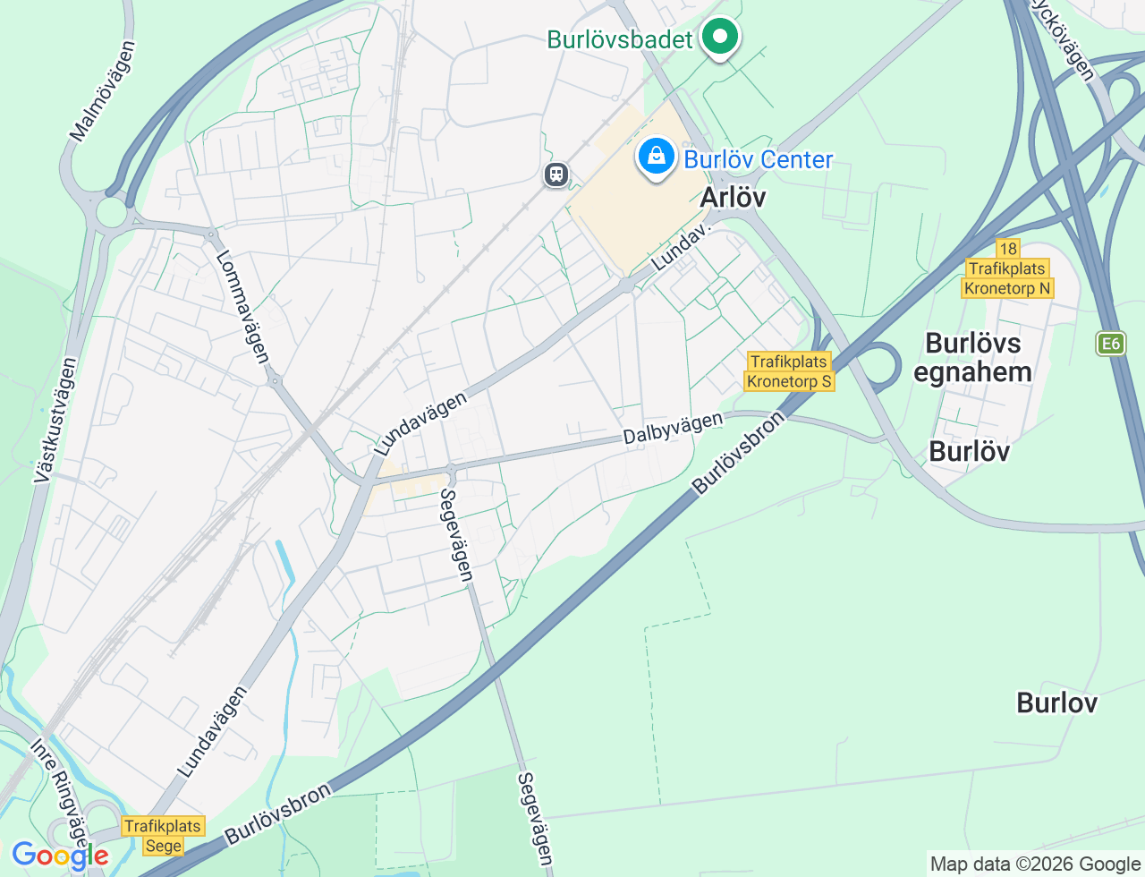 Karta över Dalbyvägen 34a i 33 Arlöv