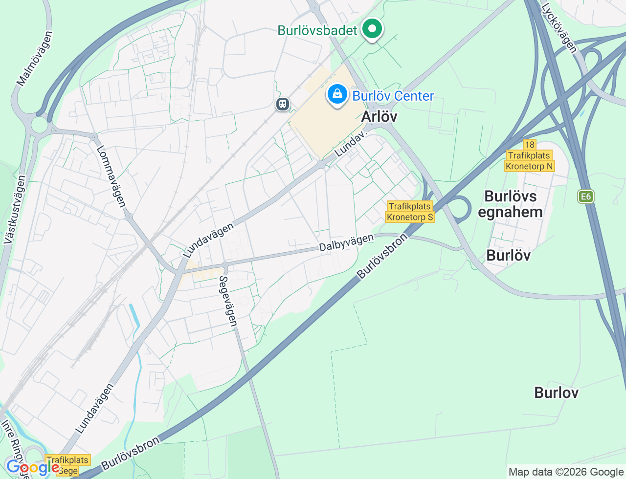 Karta över Dalbyvägen 40 i 33 Arlöv