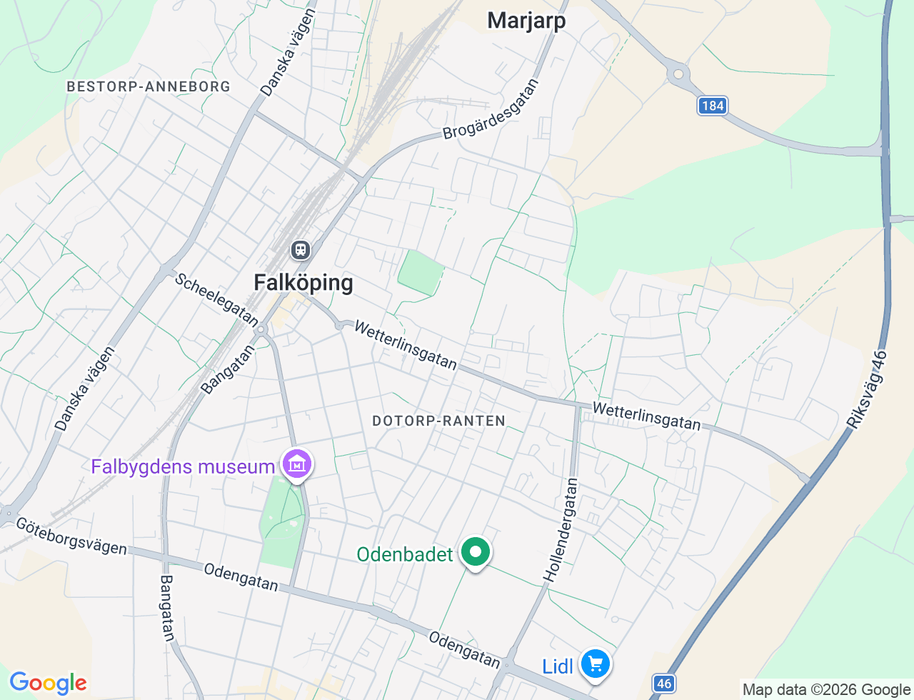 Karta över Dotorpsgatan 67B i 34 Falköping