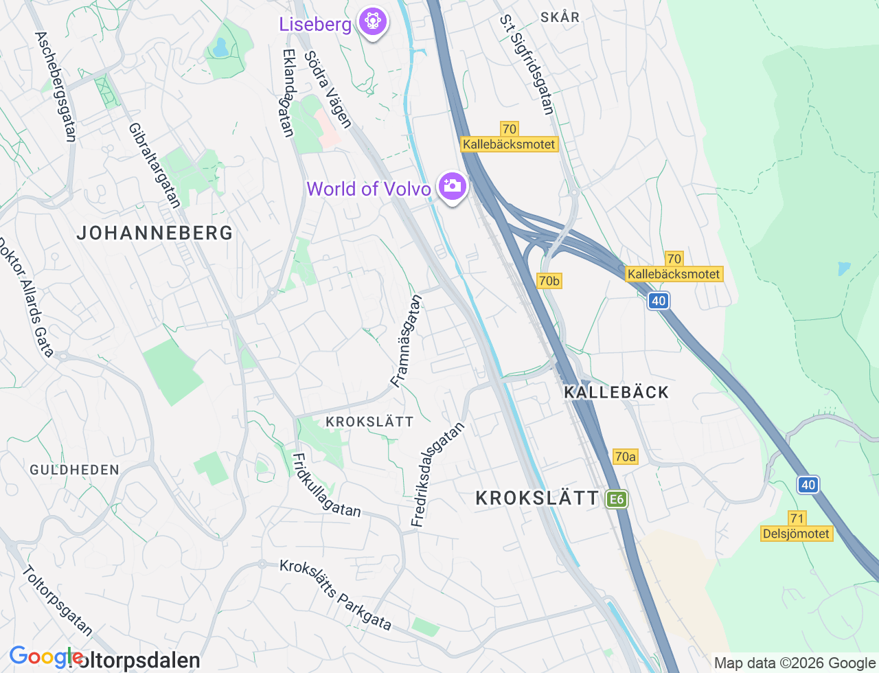Karta över Drivhusgatan 6B i 64 Göteborg