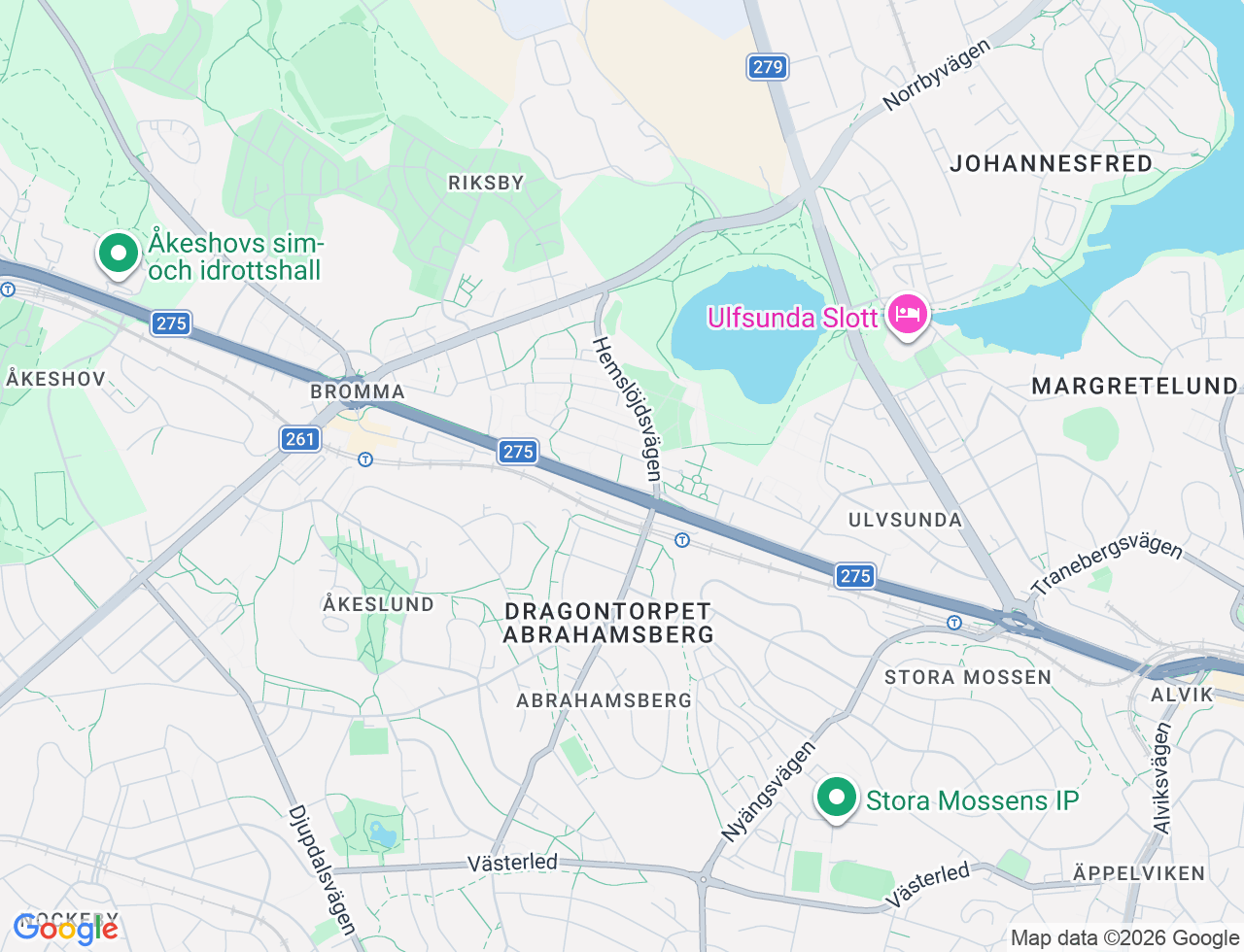 Karta över Drottningholmsvägen 342 i 73 Bromma