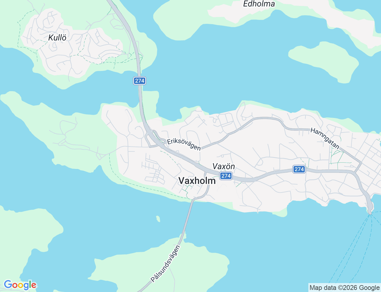 Karta över Eriksövägen 21A i 34 Vaxholm