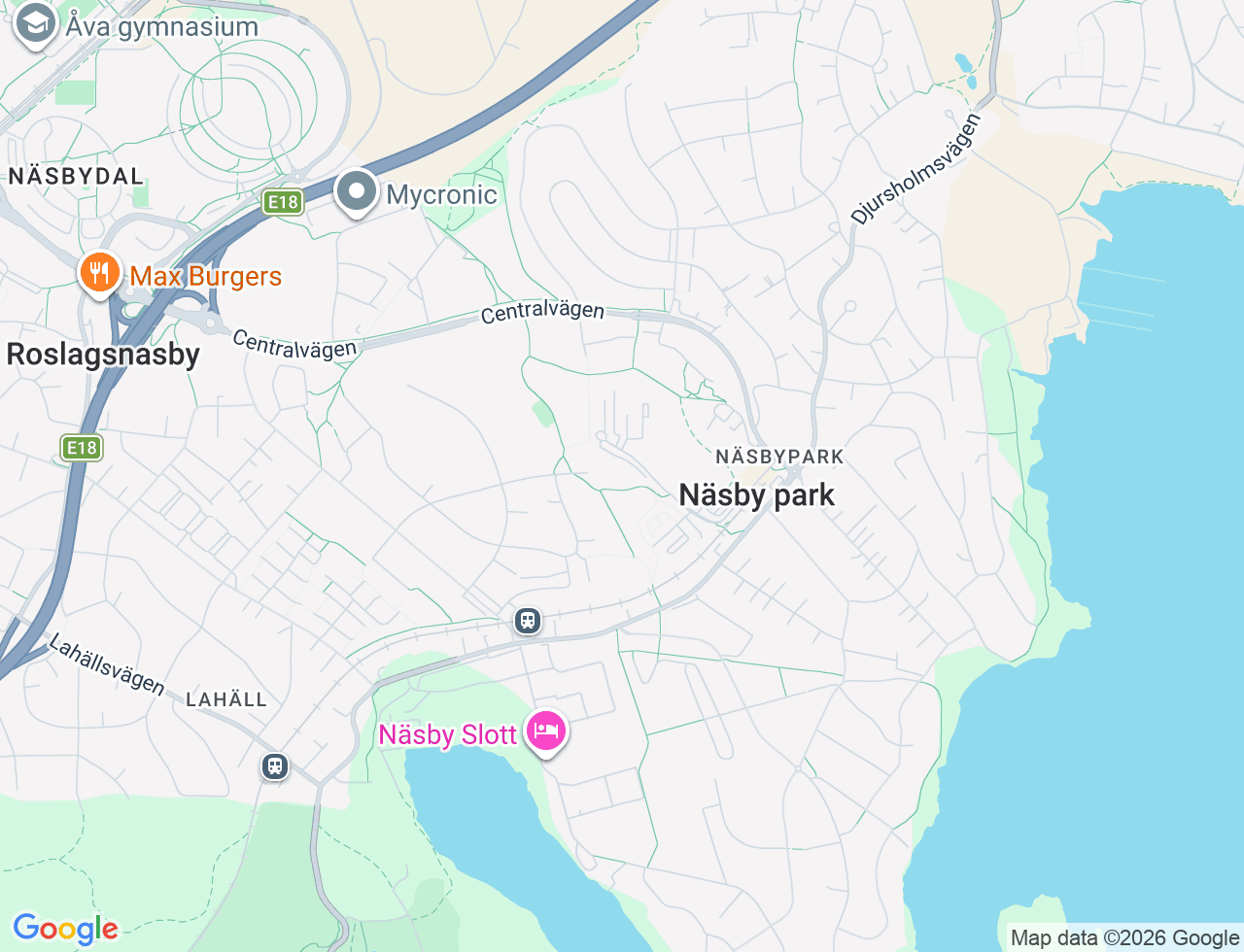 Karta över Eskadervägen 1 i 58 Täby