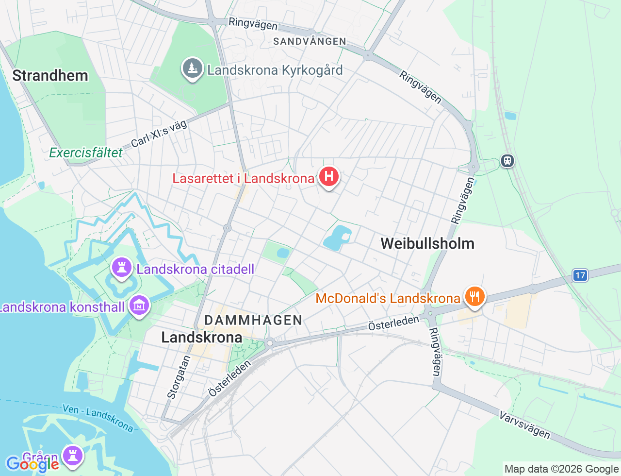 Karta över Föreningsgatan 87 i 36 Landskrona