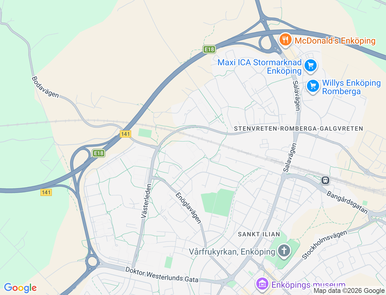 Karta över Fabriksgatan 11 i 32 Enköping