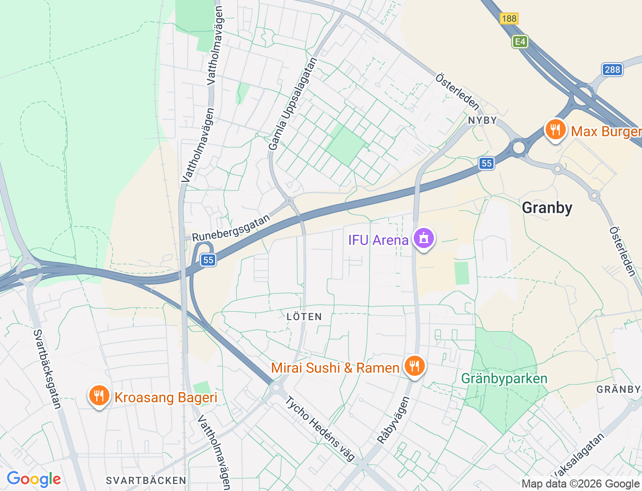 Karta över Ferlinsgatan 7B i 28 Uppsala